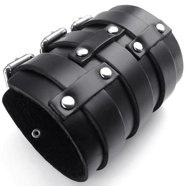 fashion- genuine leather men's bangle cuff bracelet punk rock, fits 7.5" to 9" black s915
fashion- genuine leather men's bangle cuff bracelet punk rock, fits 7.5" to 9" black s915