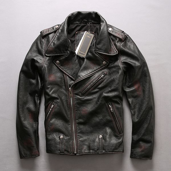 men's italy 2020 vintage genuine leather motorcycle slim fit diagonal zipper biker jacket men cowhide rider coat brown, Black
men's italy 2020 vintage genuine leather motorcycle slim fit diagonal zipper biker jacket men cowhide rider coat brown, Black
