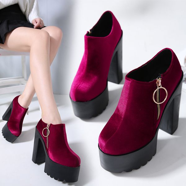 autumn and winter crude with short boots 14 cm high heel womens boots european and american ankle classic high heels, Black
autumn and winter crude with short boots 14 cm high heel womens boots european and american ankle classic high heels, Black