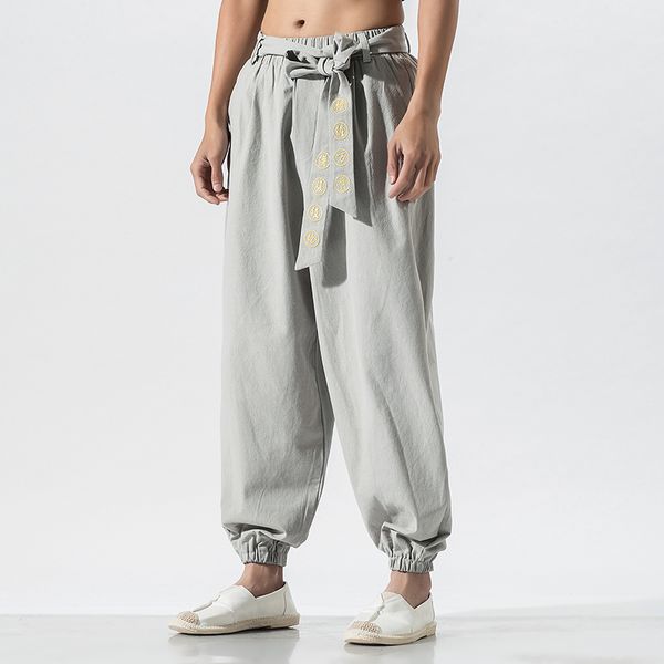 men belt embroidery chinese style loose casual harem pants male streetwear hip hop trouser joggers sweatpants plus size m-5xl, Black
men belt embroidery chinese style loose casual harem pants male streetwear hip hop trouser joggers sweatpants plus size m-5xl, Black