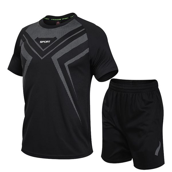 sports suit men's summer fitness short sleeve men's quick-drying clothes running loose casual sportswear fat large size men, White;black
sports suit men's summer fitness short sleeve men's quick-drying clothes running loose casual sportswear fat large size men, White;black