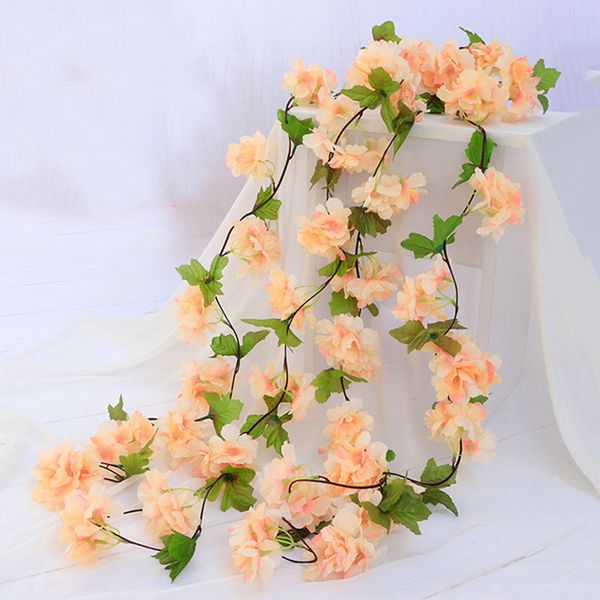 220cm 18 flowers simulation cherry blossom rattan flower leaf wreath wedding party chair arch door decoration fast sent
220cm 18 flowers simulation cherry blossom rattan flower leaf wreath wedding party chair arch door decoration fast sent
