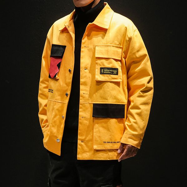 2019 fashion big pocket patchwork men's yellow cotton jackets coats zipper m-5xl oversize autumn casual streetwear outerwear, Black;brown
2019 fashion big pocket patchwork men's yellow cotton jackets coats zipper m-5xl oversize autumn casual streetwear outerwear, Black;brown