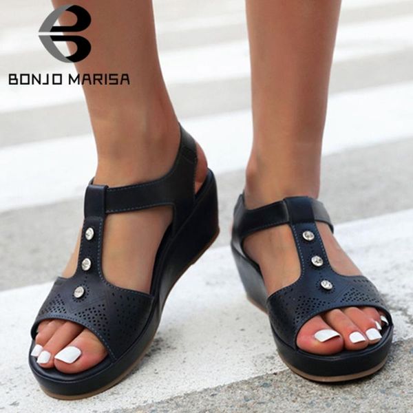 bonjomarisa rome fashion lady sandals round toe platform hook loop high wedges leisure casual sandals women summer shoes woman, Black
bonjomarisa rome fashion lady sandals round toe platform hook loop high wedges leisure casual sandals women summer shoes woman, Black