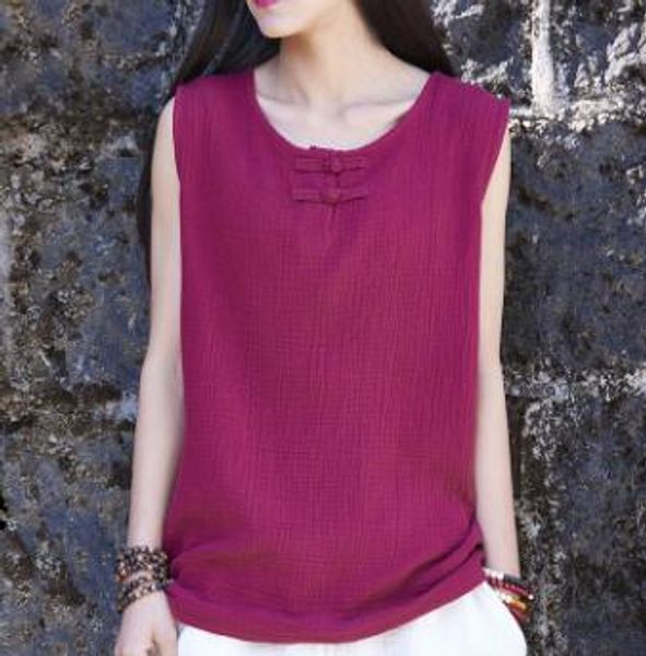 summer tank linen cotton breathable vest shirt solid color 2019 loose button sleeveless women retro, White
summer tank linen cotton breathable vest shirt solid color 2019 loose button sleeveless women retro, White