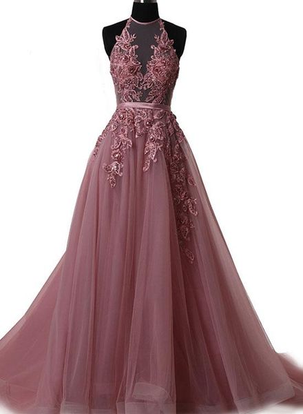 2019 charming halter lace applique and tulle long prom dresses organza beaded formal evening party dress bridesmaid wear party gown qc1358, Black
2019 charming halter lace applique and tulle long prom dresses organza beaded formal evening party dress bridesmaid wear party gown qc1358, Black