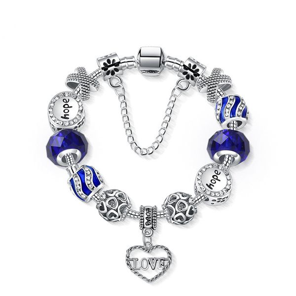 diy blue glass bead bracelet for women valentine's day gift heart-shaped pendant bracelet jewelry, Black
diy blue glass bead bracelet for women valentine's day gift heart-shaped pendant bracelet jewelry, Black