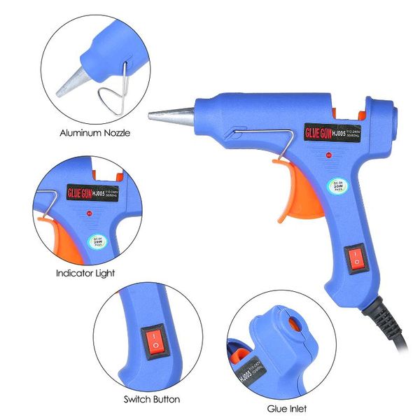 20w melt glue gun melt glue machine diy gun with switch button blue + 3pcs 7mm bar repair tool
20w melt glue gun melt glue machine diy gun with switch button blue + 3pcs 7mm bar repair tool