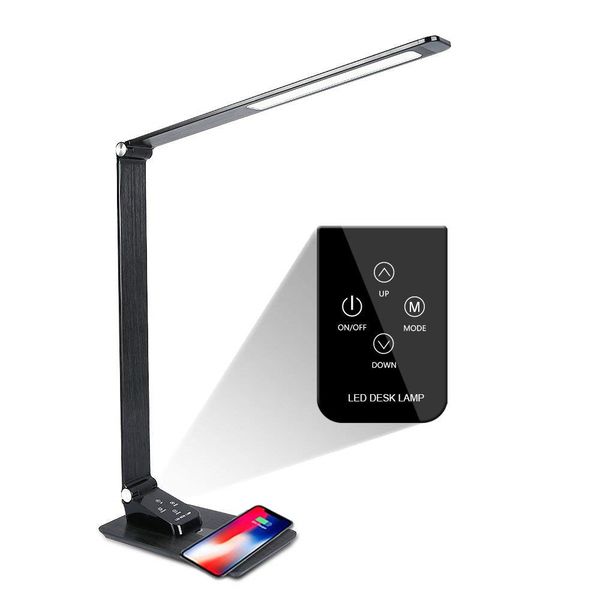 desk lamp with wireless charger,usb charging,5 brightness 3 color,adjustable table lamp for office,bedroom or dorm,black,7w
desk lamp with wireless charger,usb charging,5 brightness 3 color,adjustable table lamp for office,bedroom or dorm,black,7w