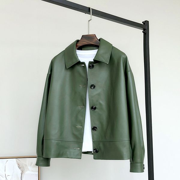 women's genuine leather jacket 2020 korean spring autumn sheepskin coat short casual real leather jackets cuero genuino 921 kj, Black
women's genuine leather jacket 2020 korean spring autumn sheepskin coat short casual real leather jackets cuero genuino 921 kj, Black