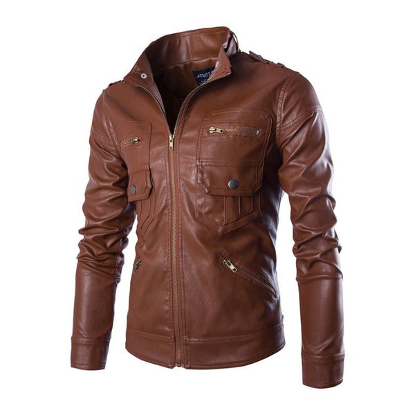 mcikkny men pu leather jackets and coats stand collar motorcycle slim leather jackets outwear male, Black
mcikkny men pu leather jackets and coats stand collar motorcycle slim leather jackets outwear male, Black