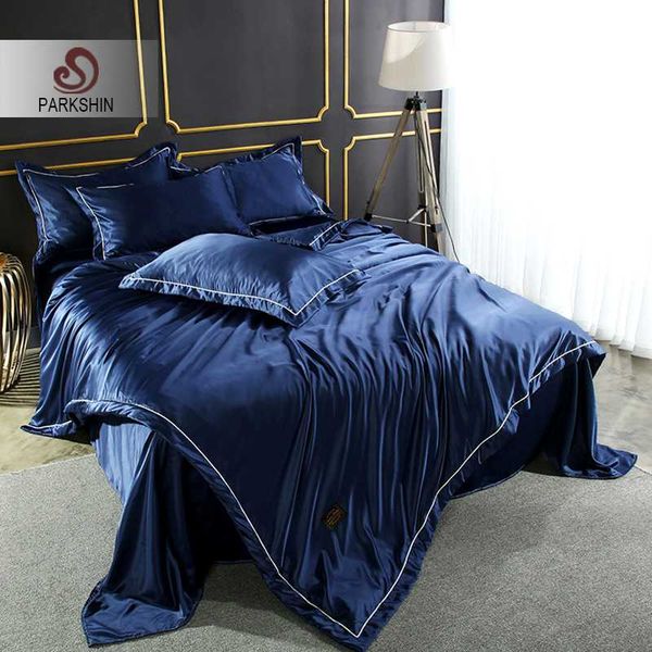 parkshin bedding set blue 100% silk soft comforter duvet cover bedspread double silky bed sheet king bed linen set
parkshin bedding set blue 100% silk soft comforter duvet cover bedspread double silky bed sheet king bed linen set
