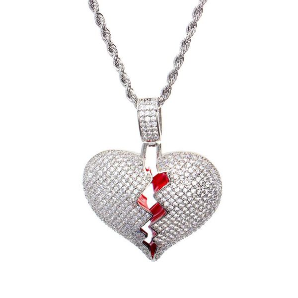 fashion broken heart iced out necklace & pendant charm for women men silver color zircon statement necklace hip hop jewelry
fashion broken heart iced out necklace & pendant charm for women men silver color zircon statement necklace hip hop jewelry