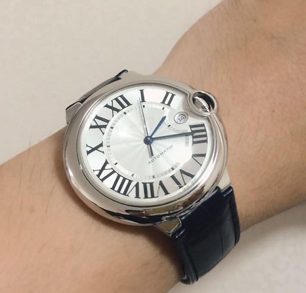 new mens watches 100 xl watch automatic ballon black leather white face 316 delicate steel case sports original clasp quality watch, Slivery;brown
new mens watches 100 xl watch automatic ballon black leather white face 316 delicate steel case sports original clasp quality watch, Slivery;brown