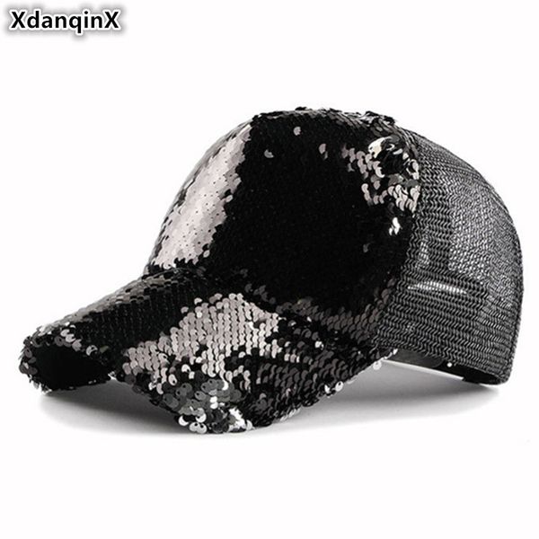 xdanqinx 2019 new women's mesh cap sequin hip hop hat breathable baseball caps adjustable size ventilation visor hats for women, Blue;gray
xdanqinx 2019 new women's mesh cap sequin hip hop hat breathable baseball caps adjustable size ventilation visor hats for women, Blue;gray