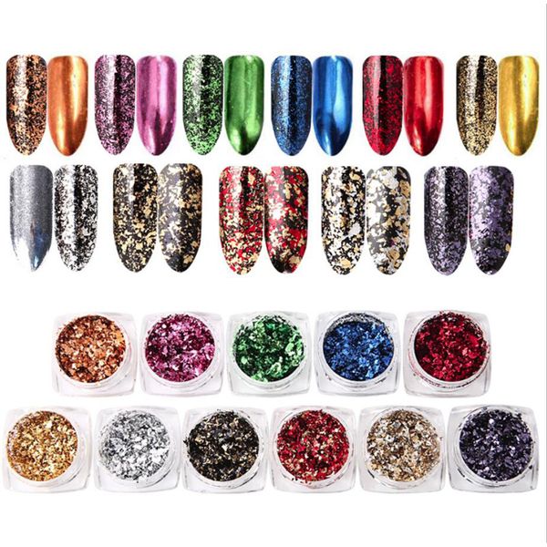 addfavor 2 boxes gold silver nail art foil sticker paper irregular aluminum flake colorful 3d nail decoration manicure, Black
addfavor 2 boxes gold silver nail art foil sticker paper irregular aluminum flake colorful 3d nail decoration manicure, Black