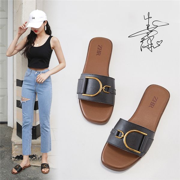 slippers zhr 2021 women shoes summer sandals indoor outdoor leather casual flat outing, Black
slippers zhr 2021 women shoes summer sandals indoor outdoor leather casual flat outing, Black