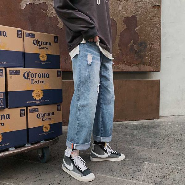 men's jeans 2021 spring and summer youth solid color hole loose couple fashion casual straight pants blue -2xl
men's jeans 2021 spring and summer youth solid color hole loose couple fashion casual straight pants blue -2xl