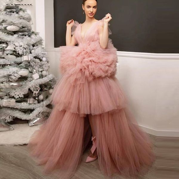 new fashion tiered cack prom dresses pink tulle ruffles girls formal party gowns v-neck zipper back hi-lo evening dress, Black
new fashion tiered cack prom dresses pink tulle ruffles girls formal party gowns v-neck zipper back hi-lo evening dress, Black