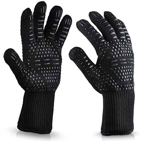 1 pair outdoor bbq high temperature insulation heat resistant thick siliconeglove oven baking cooking glove for grill, Black
1 pair outdoor bbq high temperature insulation heat resistant thick siliconeglove oven baking cooking glove for grill, Black