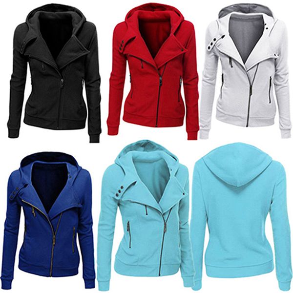 women's thick hooded jacket long sleeve hoodie sweatshirt zip outerwear, Black;brown
women's thick hooded jacket long sleeve hoodie sweatshirt zip outerwear, Black;brown