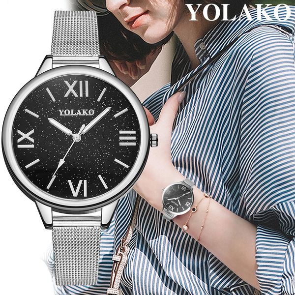 yolako new women watches fashion round dial stainless steel mesh bracelet watch clock women's quartz watch xb40, Slivery;brown
yolako new women watches fashion round dial stainless steel mesh bracelet watch clock women's quartz watch xb40, Slivery;brown
