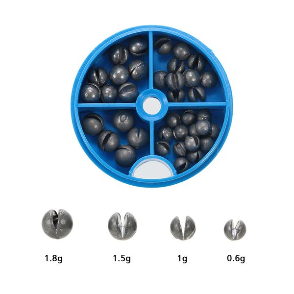 0.6/1/1.5/1.8g removable round lead split ssinker kit set open pure lead weights fishing tackle beans sinker with box
0.6/1/1.5/1.8g removable round lead split ssinker kit set open pure lead weights fishing tackle beans sinker with box