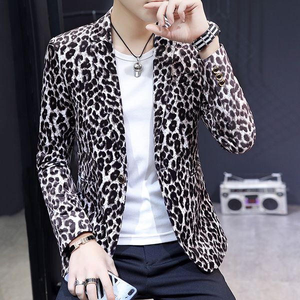 spring autumn new men's short leopard blazers jackets slim fit cool students coat lapel one button jacket outwear h2, White;black
spring autumn new men's short leopard blazers jackets slim fit cool students coat lapel one button jacket outwear h2, White;black