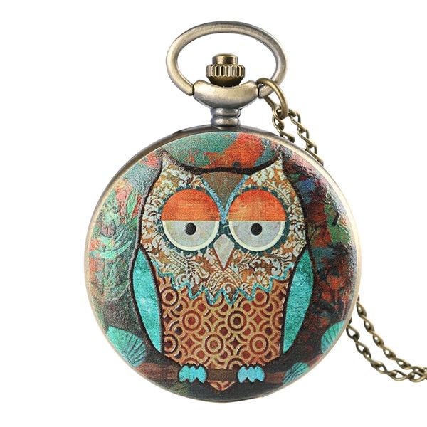 fashion cute owl face cover quartz pocket watch necklace jewelry pendant steampunk clock gift for young people souvenir gifts, Slivery;golden
fashion cute owl face cover quartz pocket watch necklace jewelry pendant steampunk clock gift for young people souvenir gifts, Slivery;golden
