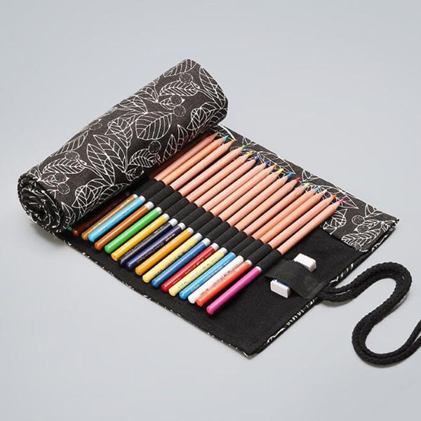 canvas art darwing pencil bags school office supplies stationery for kid painting black leaves brush pen roll pencilcase wrap
canvas art darwing pencil bags school office supplies stationery for kid painting black leaves brush pen roll pencilcase wrap
