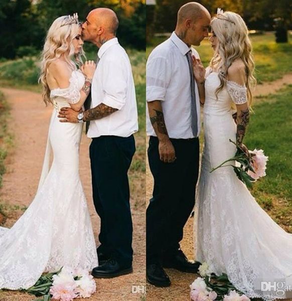 2019 country wedding dresses lace appliqued off the shoulder garden bohemian wedding dress custom plus size bridal gowns vestido de noiva, White
2019 country wedding dresses lace appliqued off the shoulder garden bohemian wedding dress custom plus size bridal gowns vestido de noiva, White