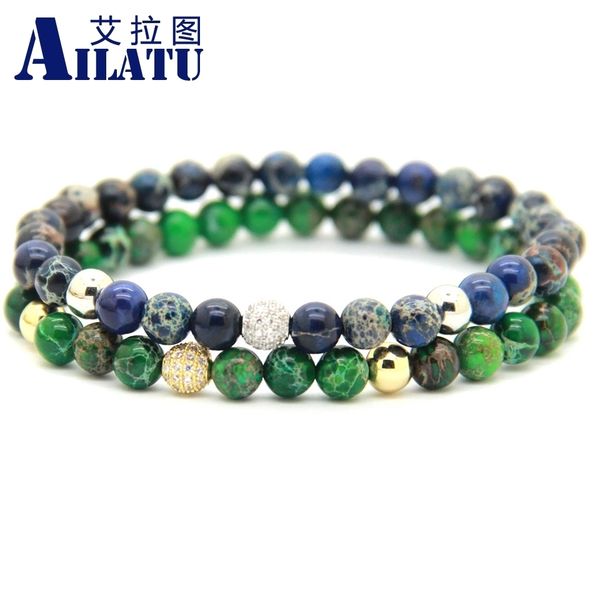 ailatu new design 6mm sea sediment stone micro pave cz beads bracelet fashion jewelry, Golden;silver
ailatu new design 6mm sea sediment stone micro pave cz beads bracelet fashion jewelry, Golden;silver