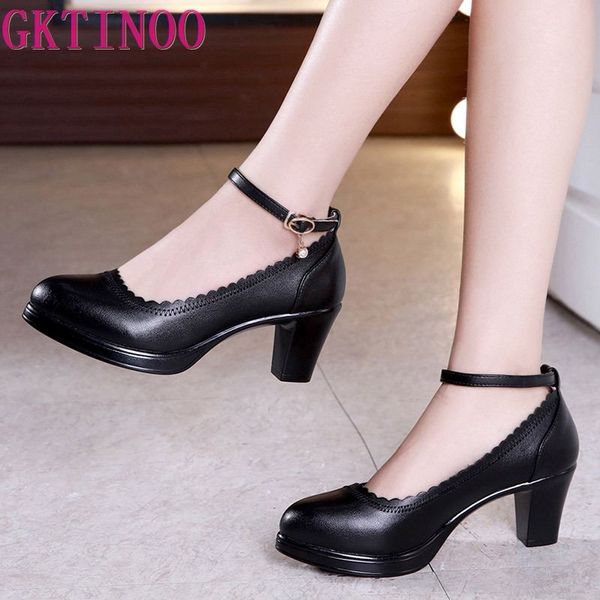 gktinoo big size 33-43 block heels platform shoes women pumps 2019 high heel spring wedding shoes ladies office leather shoe, Black 
gktinoo big size 33-43 block heels platform shoes women pumps 2019 high heel spring wedding shoes ladies office leather shoe, Black
