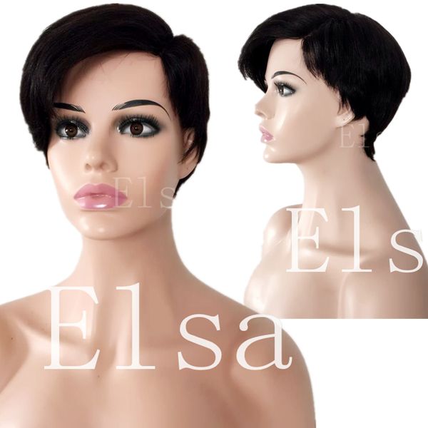 short lace front side part wigs for black women short bob pixie cut human hair wig brazilian machine made, Black;brown
short lace front side part wigs for black women short bob pixie cut human hair wig brazilian machine made, Black;brown