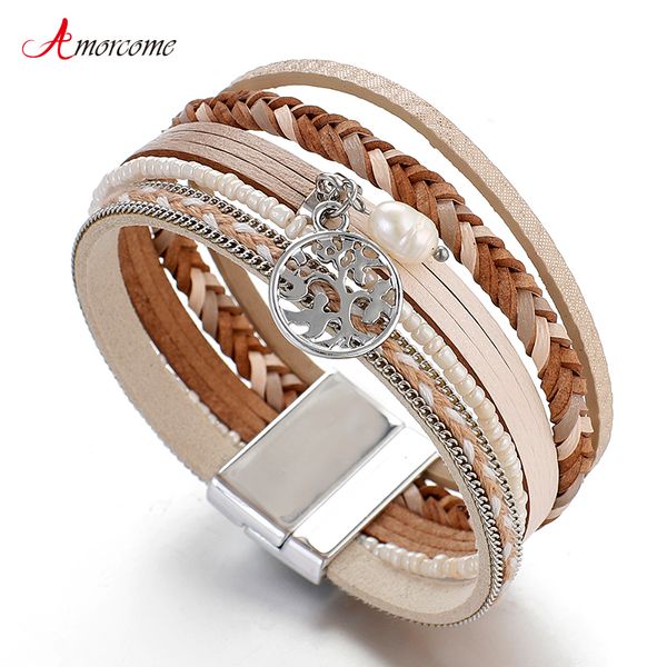 amorcome tree of life leather fashion bracelet women 2019 jewelry ladies multilayer bohemian pearl wide wrap bracelets & bangles, Golden;silver
amorcome tree of life leather fashion bracelet women 2019 jewelry ladies multilayer bohemian pearl wide wrap bracelets & bangles, Golden;silver