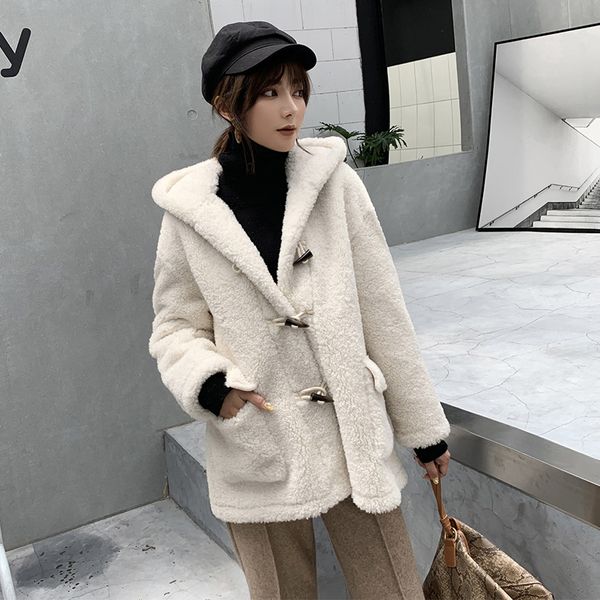 bareskiy2019 sweater new hooded knit camel hair coat casual long-sleeved solid color coat short fur cardigan women's clothing, Black
bareskiy2019 sweater new hooded knit camel hair coat casual long-sleeved solid color coat short fur cardigan women's clothing, Black