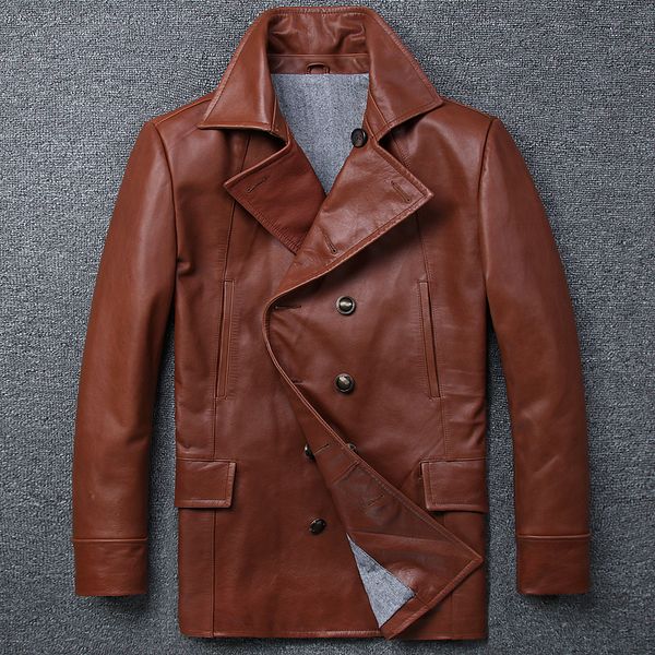mens long double breasted overcoat 4xl male brown cowskin genuine leather jacket long slim smart casual coats windbreaker, Black
mens long double breasted overcoat 4xl male brown cowskin genuine leather jacket long slim smart casual coats windbreaker, Black