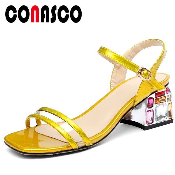 conasco women sandals pumps summer new arrival genuine leather crystal decoration high heels fashion concise casual shoes woman, Black
conasco women sandals pumps summer new arrival genuine leather crystal decoration high heels fashion concise casual shoes woman, Black