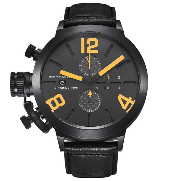 pagani design big dial stainless steel men watch 53mm chrono watch sports quartz clock man leather wrist watches, Slivery;brown
pagani design big dial stainless steel men watch 53mm chrono watch sports quartz clock man leather wrist watches, Slivery;brown