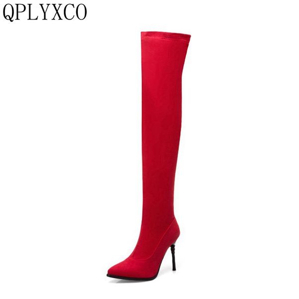 qplyxco stretch denim women long boots stilettos over the knee boots pointy toe high heels wedding shoes woman t613, Black
qplyxco stretch denim women long boots stilettos over the knee boots pointy toe high heels wedding shoes woman t613, Black