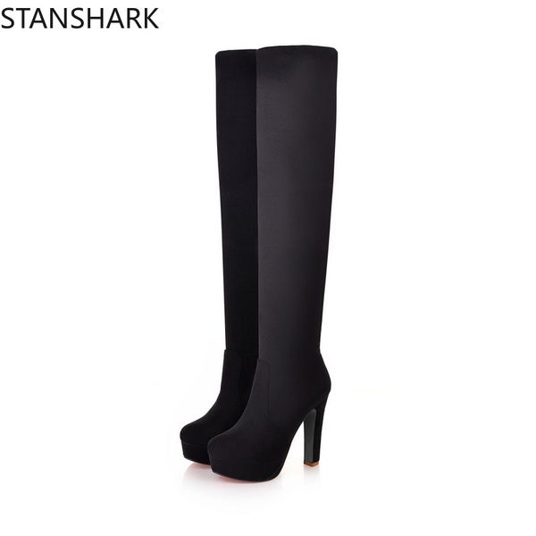new women high heels slip on over the knee long boots female platform ankle patchwork flock two ways wear plus size 34-46, Black
new women high heels slip on over the knee long boots female platform ankle patchwork flock two ways wear plus size 34-46, Black