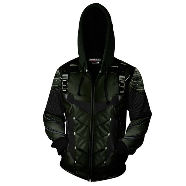 new movie green arrow 3d printed hoodies zipper casual cosplay halloween animation role playing costume, Black
new movie green arrow 3d printed hoodies zipper casual cosplay halloween animation role playing costume, Black