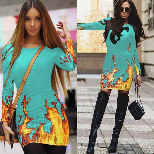 women flame print autumn dress designer slim crew neck long sleeve dresses fashion female casual streetwear clothing, Black;gray
women flame print autumn dress designer slim crew neck long sleeve dresses fashion female casual streetwear clothing, Black;gray