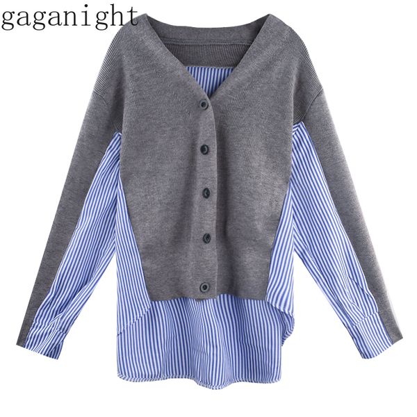 gaganight women autumn new striped patchwork knitted sweater shirt long sleeves cardigan single breasted shirt female casual, White
gaganight women autumn new striped patchwork knitted sweater shirt long sleeves cardigan single breasted shirt female casual, White