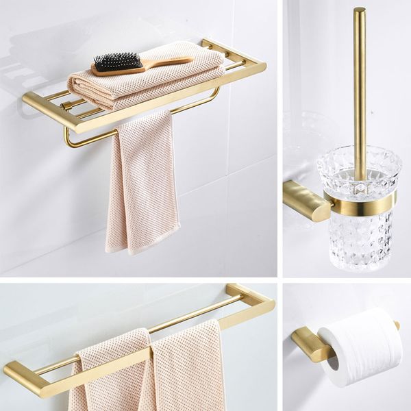 toothbrush holder metal brushed gold bathroom hardware set double towel holder wall mount toilet roll paper holder,robe hook
toothbrush holder metal brushed gold bathroom hardware set double towel holder wall mount toilet roll paper holder,robe hook