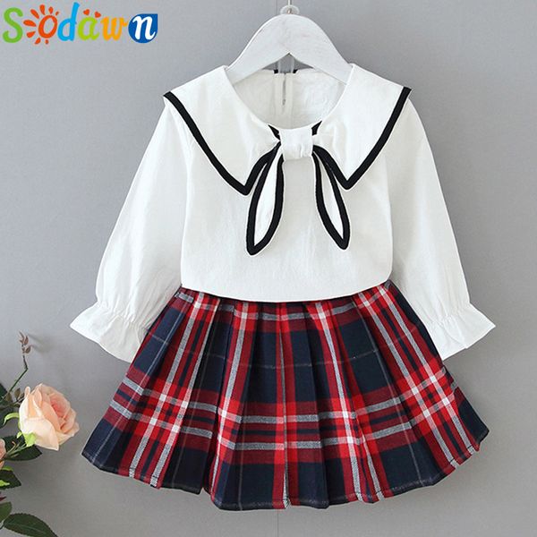 sodawn spring autumn baby girl clothes sets lapel bow plaid skirt 2pcs kids clothes sets uniforms school wear girl, White
sodawn spring autumn baby girl clothes sets lapel bow plaid skirt 2pcs kids clothes sets uniforms school wear girl, White