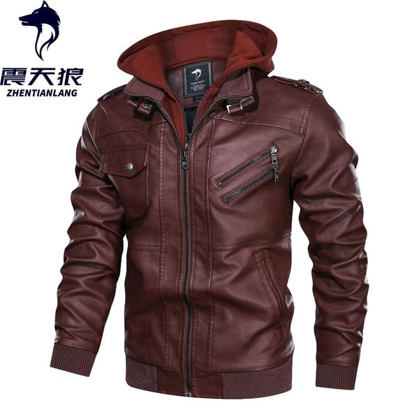 cross border for amazon wish europe and america men's jacket pu leather jacket hooded washing leather coat ouma, Black
cross border for amazon wish europe and america men's jacket pu leather jacket hooded washing leather coat ouma, Black