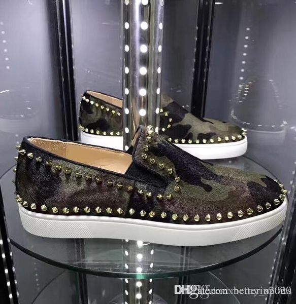 super quality men shoes pik boat sneakers red bottom low loafers pik boats spiked trainers + hairy camouflage leather factory wholesale, Black
super quality men shoes pik boat sneakers red bottom low loafers pik boats spiked trainers + hairy camouflage leather factory wholesale, Black