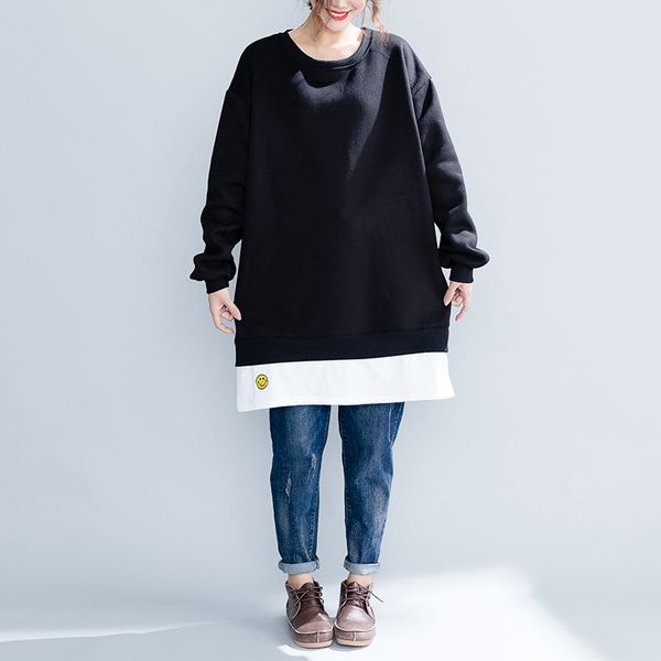 new 2018 autumn winter women fashion sweet cartoon embroidery long ladies female long sleeve loose cotton fleece sweatshirt, Black
new 2018 autumn winter women fashion sweet cartoon embroidery long ladies female long sleeve loose cotton fleece sweatshirt, Black