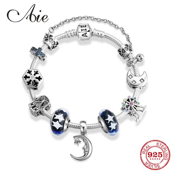 original 925 sterling silver mysterious night sky and moon cz charm beads women jewelry finished bracelets, Golden;silver
original 925 sterling silver mysterious night sky and moon cz charm beads women jewelry finished bracelets, Golden;silver